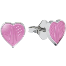 Hearts Ear Studs - Silver/Pink