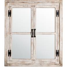 White Floor Mirrors GlitzHome 31.5" Oversized Farmhouse Wood Window Frame Floor Mirror