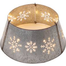 Indoor Lighting Shades GlitzHome Snowflake Cutout Tree Collar with Light String Shade 21.6"