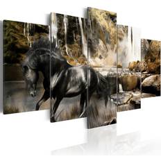 Arkiio Foggy Weather Over Waterfall Billede 100x50cm