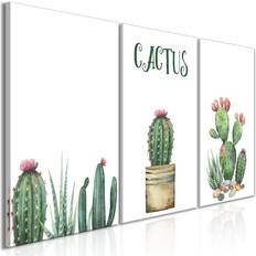 Gröna Tavlor Arkiio Prickly Flowers 3 Parts 120x60 Tavla