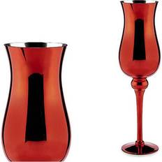 Krystal - Rød Lysestager, Lys & Dufte BigBuy Home Lyseholder Krystal Rød Lysestage