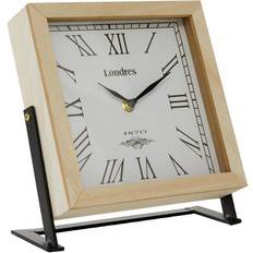 Square Table Clocks Litton Lane Wood Table Clock 9"