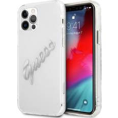 Guess iPhone 12/iPhone 12 Pro Skal Vintage Script Silver Klar