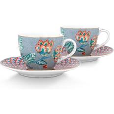 PiP Studio Espressokoppar PiP Studio Flower Festival 12cl Med 4 Delar Light Blue Espressokopp