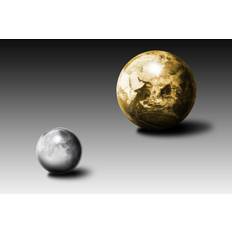 Guld Posters Gold Moon and Earth 50x70cm Poster