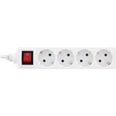 InLine strømskinne AC 230 V 3500 watt udgangsstik: 4 (4 x stik, 2-benet) 5 m ledning hvid