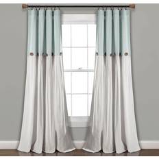 Lush Decor Linen Button Single Window Curtain Panel 101.6x274.32cm