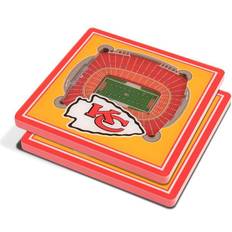 Plastik Untersetzer YouTheFan Yellow Kansas City Chiefs 3D StadiumViews Untersetzer 2Stk.