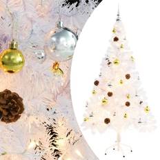 Blanc Sapins de Noël vidaXL Artificial Pré-éclairé Avec Boules 150 cm Sapin de Noël