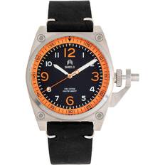 SLDSH102-2 Pascal Leather Band Men Diver Black & Orange