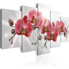 Rosa Tavlor Arkiio Abstract Garden Red Orchis 100x50 Tavla
