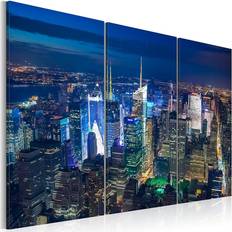 Arkiio Bird´s eye view of New York City by night 120x80 Tavla