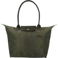 Longchamp Schoudertassen Longchamp Le Pliage Green schoudertas L met leren details Bronsgroen 1 maat