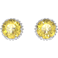 Yellow Jewellery Swarovski November Birthstone Stud Earrings - Silver/Yellow