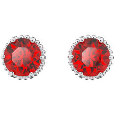 Swarovski Red Earrings Swarovski January Birthstone Stud Earrings - Silver/Red