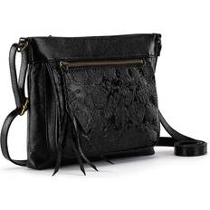 Sanibel Mini Crossbody - Black Floral Embossed