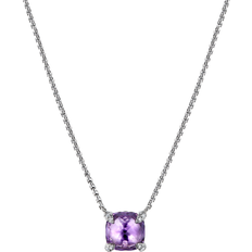 David Yurman Petite Chatelaine Pendant Necklace - Silver/Amethyst/Diamonds