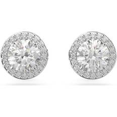 Constella Round Cut Stud Earrings - Silver/Transparent