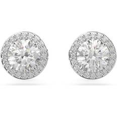 Swarovski Constella Round Cut Stud Earrings - Silver/Transparent