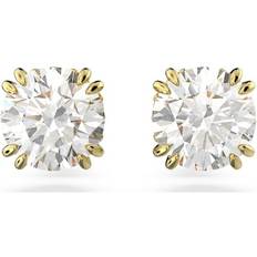 Jewellery Swarovski Constella Round Cut Stud Earrings - Gold/Transparent