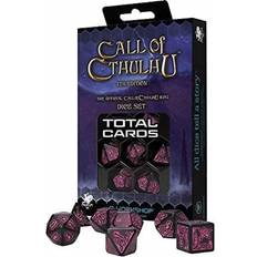 7 dice set Call of Cthulhu Black & magenta Dice Set