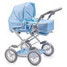 JC Toys Berenguer Boutique Deluxe Foldable Baby Doll Stroller in Blue