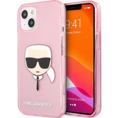 Karl Lagerfeld Telefoonhoesjes Karl Lagerfeld Karl's Head Silicone Backcover Glitter iPhone 13 Mini