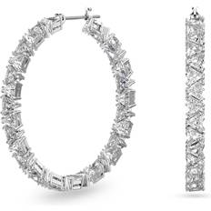 Swarovski Ortyx Hoop Earrings - Silver/Transparent