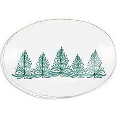 Vietri Lastra Holiday Melamine Oval Platter Serving Platter & Tray