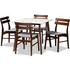 Marble - Quadratic Dining Sets Baxton Studio Richmond Dining Set 31.5x31.5" 5