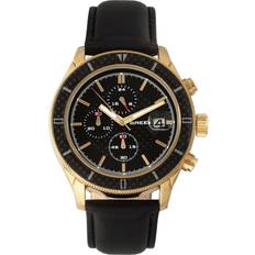 with Date Display: Gold and Black with Leather