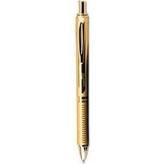 Pentel EnerGel Alloy Retractable Gel Pen, Medium 0.7mm, Black Ink, Gold Barrel