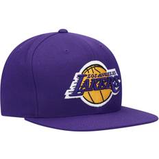 Men - Purple Caps Mitchell & Ness Los Angeles Lakers Team Ground Snapback Hat Men - Purple