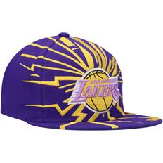 Men - Purple Caps Mitchell & Ness Los Angeles Lakers Hardwood Classics Earthquake Snapback Hat Men - Purple