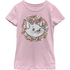 Katter T-shirts Barnkläder Fifth Sun Girl's Aristocats Floral Marie White Kitten T-shirt - Light Pink