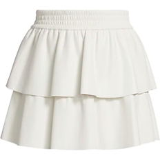 Normal Waist Skirts Alice + Olivia Jia Vegan Leather Tiered Mini Skirt - Off White