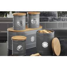 Gray Kitchen Containers MegaChef Labeled and Organization Food and Coffee Canister Set Collection, 5 Piece, Gray Kitchen Container