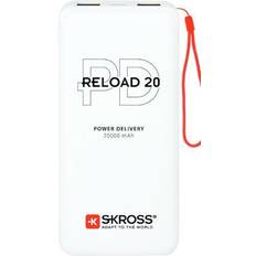 Blanc Adaptateurs de voyage Skross Reload 20 PD Powerbank (batterie supplémentaire) 20000 mAh Li-Ion blanc Affichage du statut