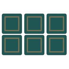Pimpernel Classic In Emerald (Set Of 6) Emerald 4.25in Glasunderlägg 6st