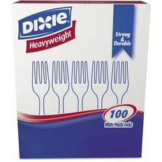 Dixie Plastic Cutlery, Heavyweight Forks, White, 100/Box Table Fork