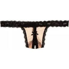 Crotchless Hanky Panky Nude Illusion Crotchless G-String - Mocha/Black