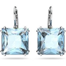 Swarovski Millenia Square Cut Drop Earrings - Silver/Blue