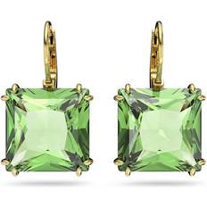 Swarovski Millenia Square Cut Drop Earrings - Gold/Green