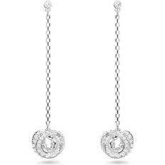 Swarovski Generation Drop Long Earrings - Silver/Transparent