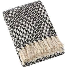 Saro Lifestyle Soft Diamond Weave Blankets Black (152.4x127cm)