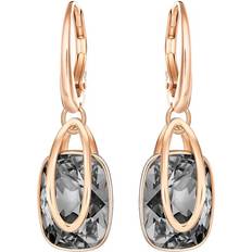 Grey Earrings Swarovski Holding Drop Earrings - Rose Gold/Grey