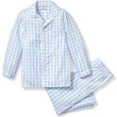 9-12M Nightwear Children's Clothing Petite Plume Boy's Gingham Pajama Set - Light Blue