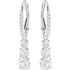 Swarovski Silver Jewelry Swarovski Attract Trilogy Hoop Earrings - Silver/Transparent