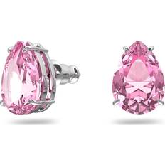 Swarovski Gema Drop Cut Stud Earrings - Silver/Pink